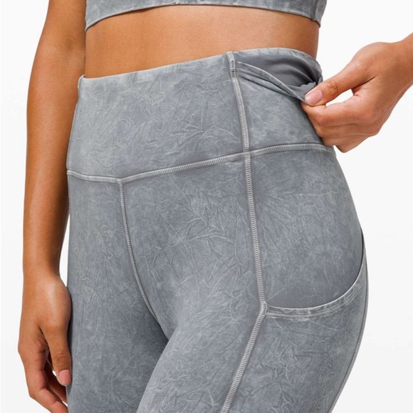 Lululemon Fast and Free High Rise Tight 25" Ice Wash Asphalt Grey 6 - Picture 4 of 9